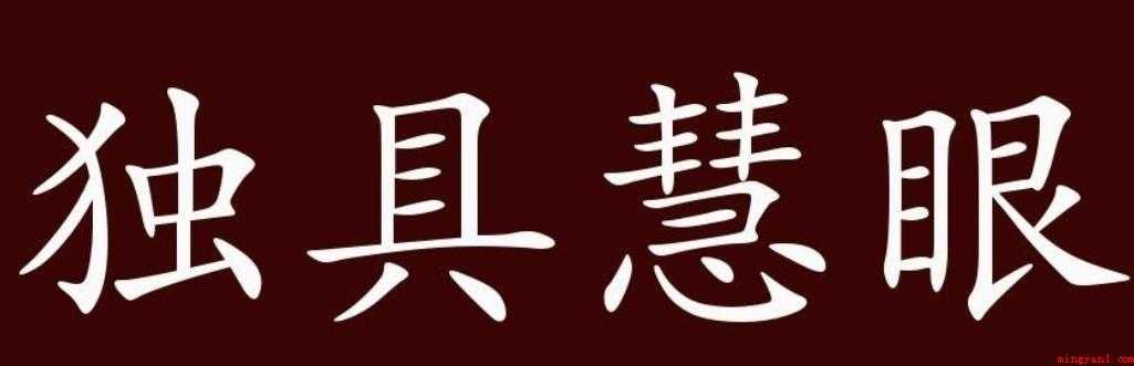 独具慧眼是什么意思