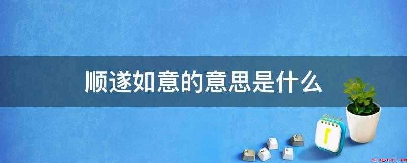 顺遂如意的意思是什么