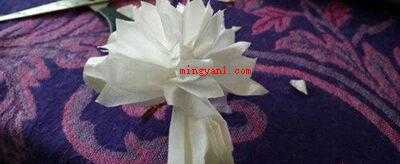扫墓的小白花怎么折?