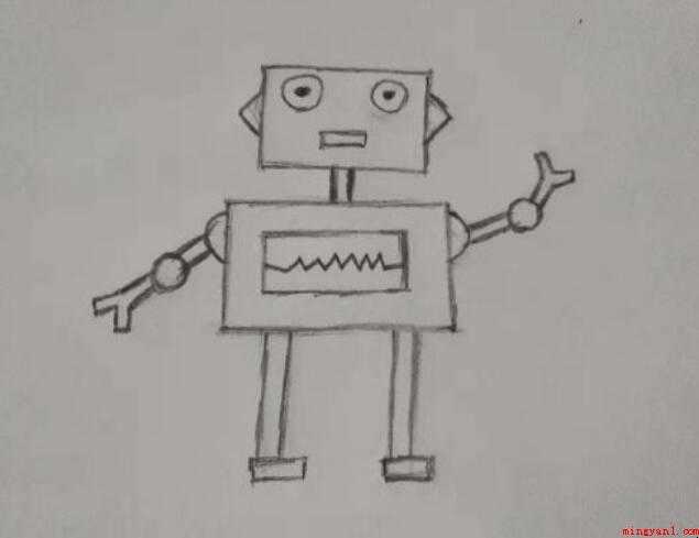 如何画机器人简笔画