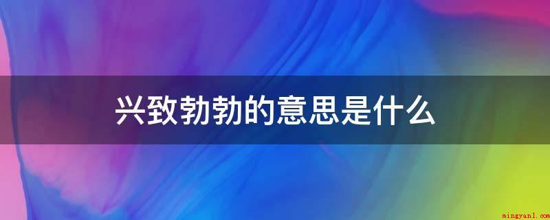 兴致勃勃的意思是什么(兴趣爱好;勃勃:充沛的模样。)