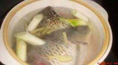 鲤鱼汤怎么做(鲫鱼清洗,除掉内脏器官鱼鳞片,切成2段,放入砂锅中)