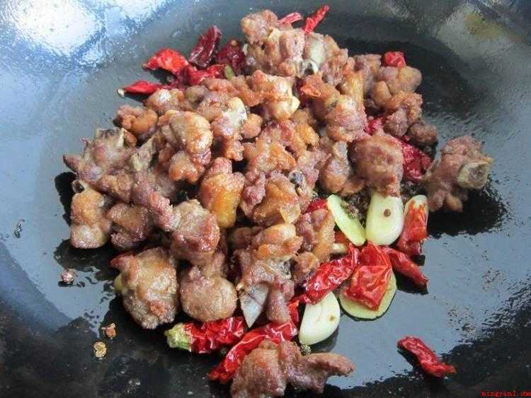 鸭怎么炒好吃(辣皮子、大蒜、姜切片、热锅凉油加鸭块)