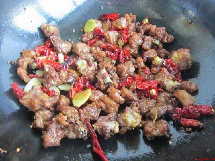 鸭怎么炒好吃(辣皮子、大蒜、姜切片、热锅凉油加鸭块)