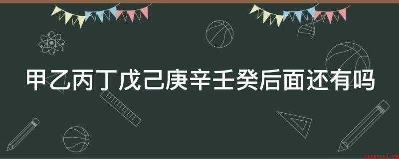 甲乙丙丁戊己庚辛壬癸后面还有吗(后面还有:子丑寅卯辰已午未申酉戌亥。)