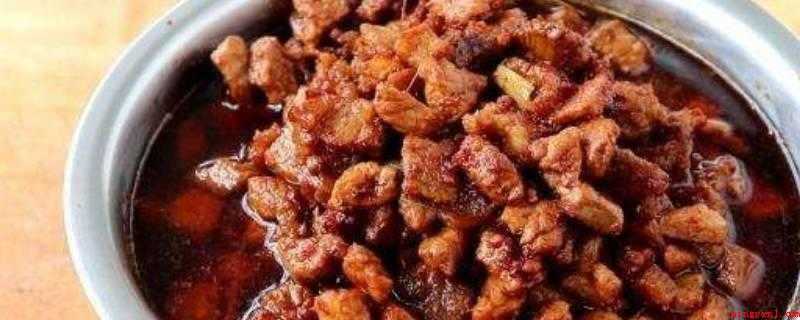 脆臊子如何做才脆(猪绞肉、葱、甜面酱、红糖、料酒、盐、味精、胡椒粉)
