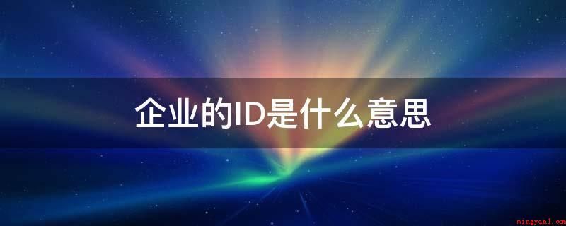 企业的ID(企业ID的含意详细如下)
