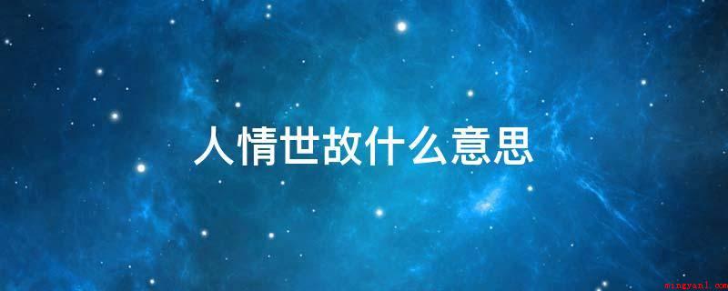人情世故(人情人情世故是一个中文成语)