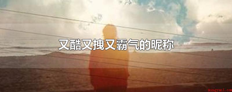 又酷又拽又霸气的昵称(又酷又拽又霸气的昵称:傲骄气质女神、姐有姐的范、雅致中带些野)