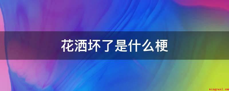 花洒坏了是什么意思(花洒坏了是指若女性独自在家,而她的丈夫出去应酬、喝酒)