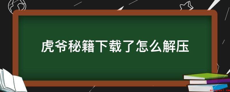 虎爷秘籍下载了怎么解压