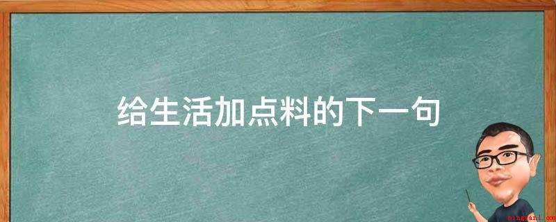 给生活加点料的下一句