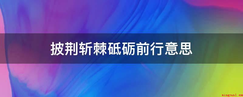 披荆斩棘砥砺前行意思(披荆斩棘,砥砺前行意思)