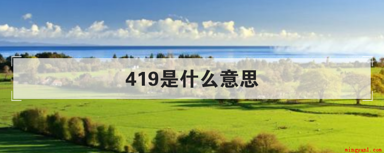 419是什么意思(英语419是什么意思?)