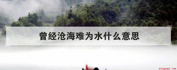 曾经沧海难为水什么意思（曾经沧海难为水,除却巫山不是云）
