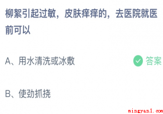 柳絮引起过敏皮肤痒去医院前可以 蚂蚁庄园4月19日答案介绍 柳絮引起过敏皮肤痒去医院前可以(柳絮引起过敏皮肤痒去医院前可以正确答案)