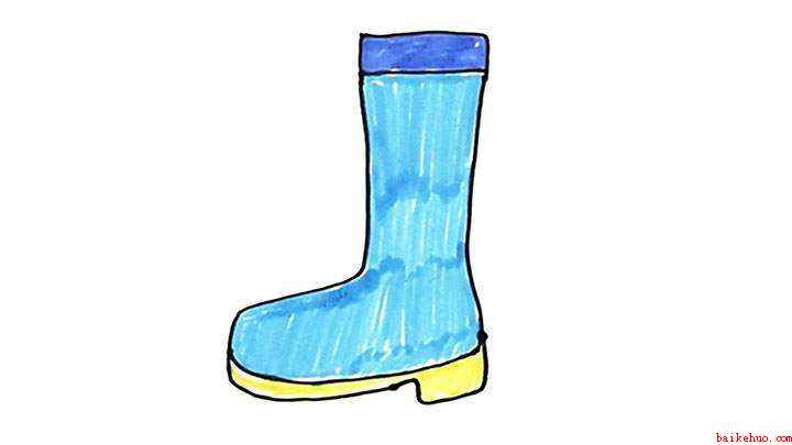 雨靴简笔画怎么画(雨靴怎么画才好看这样画雨靴的轮廓画好了)