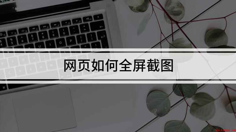 网页如何全屏截图