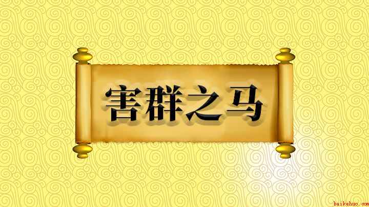 害群之马怎么理解(原来指危害马群的劣马,现在比喻危害社会或集体的人,出自《庄子)