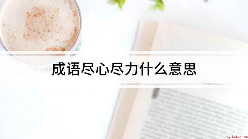 成语尽心尽力什么意思(成语【尽心尽力】)