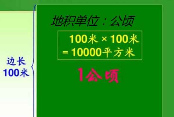 1公顷等于多少米（公制土地面积计量单位的换算关系）