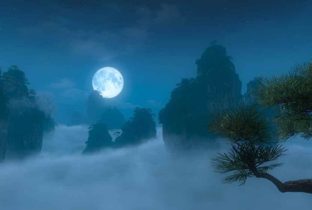 夜静春山空的上一句是什么(人闲桂花落,夜静春山空)