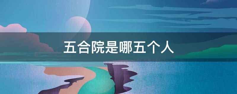 五合院是哪五个人（五合院是薛之谦、王俊凯、易烊千玺、王源,还有他们的粉丝）