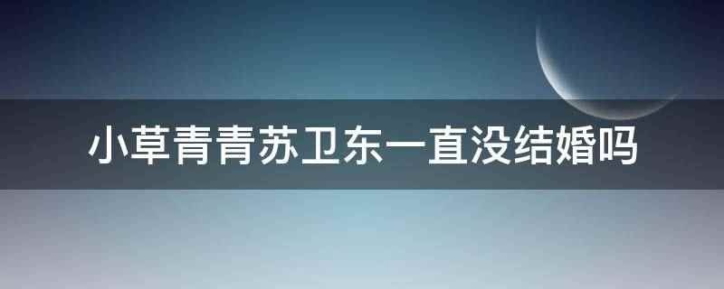 小草青青苏卫东一直没结婚吗（小草青青苏卫结婚了,但后来又离婚了）