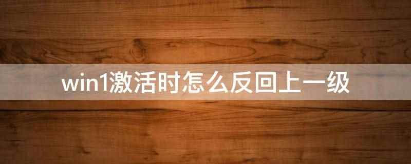 win1激活时怎么反回上一级(软件厂商如何激活OEM版本)