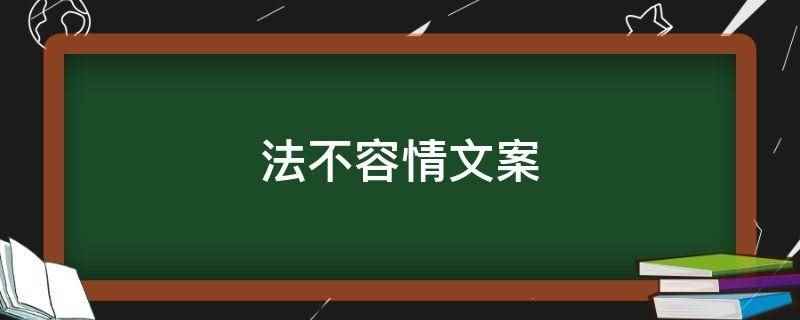 法不容情文案
