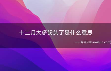 十二月太多盼头了是什么梗（十二月太多盼头了是什么意思）