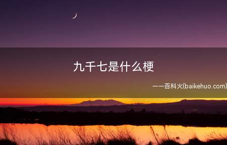 九千七是什么梗(情侣网名九千七是什么意思)