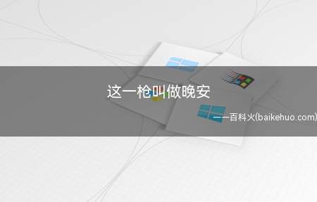 这一枪叫做晚安是什么梗(这一枪叫做晚安是什么意思)