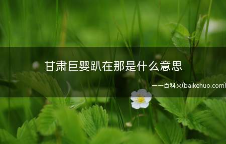 甘肃巨婴趴在那是什么意思（戈壁滩中“沉寂的妈宝男”）