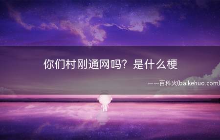 你们村刚通网吗？是什么梗（指手机信息接收的慢,对接收慢的人的一种吐槽）