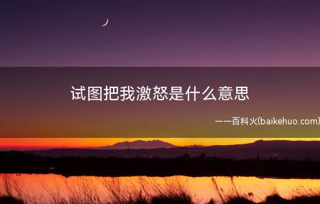 试图把我激怒是什么梗（初次发生于主播电棍直播房间）
