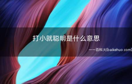 打小就聪明是什么梗（“打小就聪明”慢慢拥有煞费苦心怎么夸人的含义）