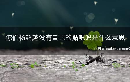 你们杨超越没有自己的贴吧吗是什么意思(杨超越百度贴吧引流方法)