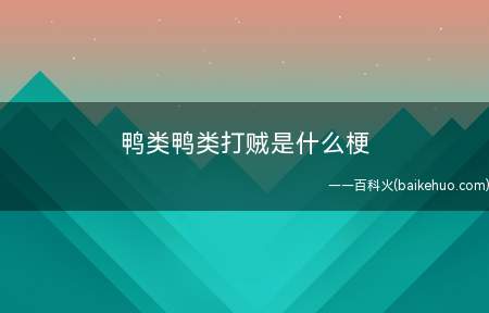鸭类鸭类打贼是什么梗(日语音译,语气词,大意为:哎呀)