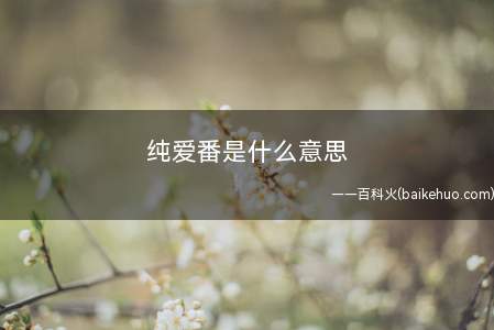 纯爱番是什么梗（动漫叙述人们中间的纯爱番小故事）