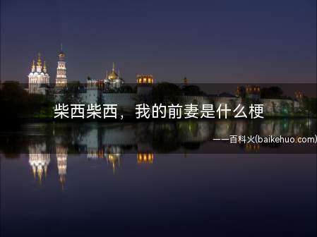 柴西柴西,我的前妻是什么意思(b站游戏电子竞技区up主,超carry的柴西)