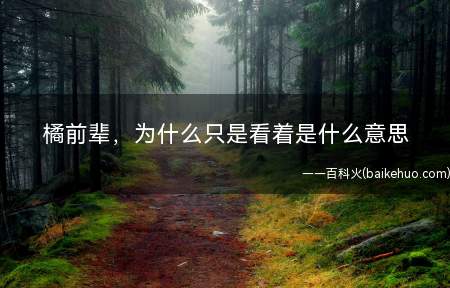 橘前辈,为什么只是看着是什么梗(假面骑士:难道说你确实背叛了没有!)