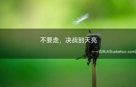 不要走,决战到天亮是什么梗(斗地主的情况下,队友发这一便是在警告你地主也有炸弹,让你别炸)