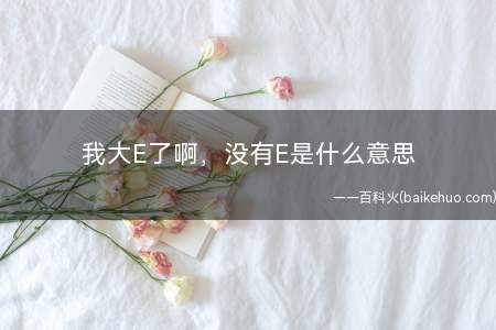 我大E了啊,没有E是什么梗(“我大E了啊,没有闪”的衍生词,含意有二)