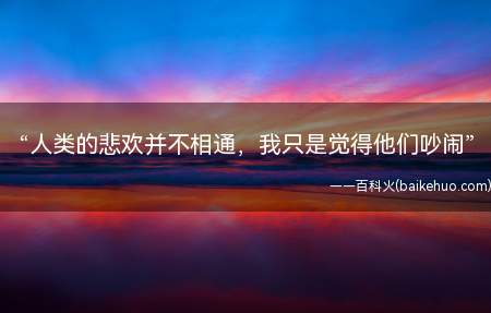 “人类的悲欢并不相通,我只是觉得他们吵闹”是什么意思