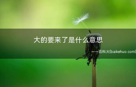 大的要来了是什么梗(灾难电影2012同名的电影里的贴吧)