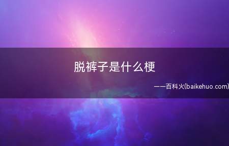 脱裤子是什么梗(黑客常说的拖库(亦作脱库))