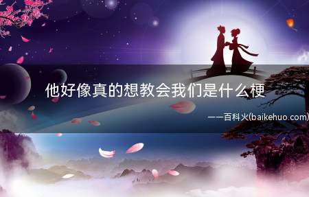 他好像真的想教会我们是什么梗(源于B站视频弹幕,是对视频作者在视频中很用心详细介绍东西的吐)