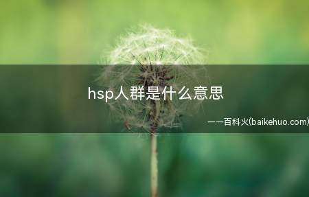 hsp人群是什么梗(hsp人群是什么意思)