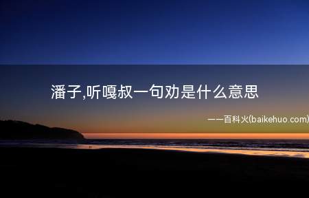 潘子,听嘎叔一句劝是什么梗（潘长江直播间劝说嘎子不必卖酒 为嘎子所作的一句经典台词）